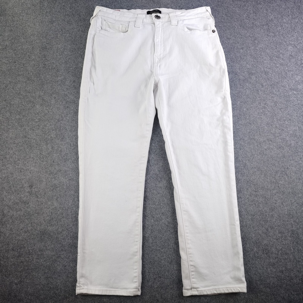True Religion Jennie Curvy Jeans Women's 31 Mid Rise Super Skinny White Cropped